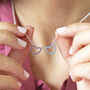 Double Outline Heart Birthstone Necklace, thumbnail 4 of 6