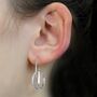 Double Loop Unusual Sterling Silver Drop Earrings, thumbnail 3 of 8