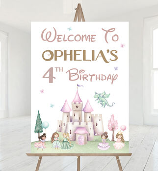 Personalised Princess Birthday Party Sign, 3 of 6