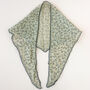 Dainty Black And Beige Flower Print Triangle Scarf, thumbnail 2 of 4