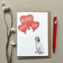 English Setter Happy Valentine's Card, thumbnail 1 of 2