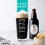 Personalised Birth Year And Name Beer Glass, thumbnail 1 of 7
