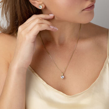 Swarovski Crystal Single Stone Necklace And Earrings, 6 of 6