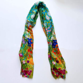 Colourful Wildflower Meadow Scarf Gift For Her — Personalised Gift Card And Gift Box Option, 5 of 12