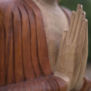 Large Wooden Buddha Statue Ornament For Home Meditation, 9 of 11