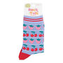 Women's Strawberry And Cherries Fruit Bamboo Socks Blue, thumbnail 4 of 4