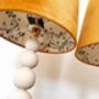 Mustard Velvet Lampshade With Busy Bee Lining, thumbnail 4 of 5