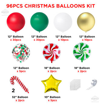 Christmas Balloons Garland Arch Kit, 2 of 7