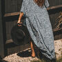Sky Blue Leopard Print Viscose Kimono, thumbnail 2 of 4