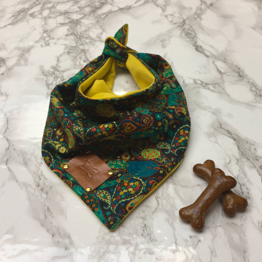 Bonaroo Paisley Luxury Dog Bandana Neckerchief By The Distinguished Dog