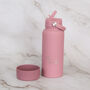 Dachshund 30oz Water Bottle With Removable Dog Bowl In Grey/ Pink, thumbnail 4 of 8