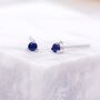 Sterling Silver Extra Tiny Sapphire Blue Crystal Cz Stud Earrings, thumbnail 1 of 12