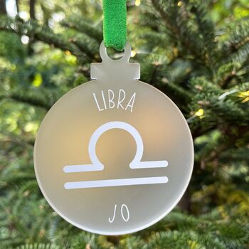 Libra Zodiac Star Sign Christmas Decoration, 3 of 5