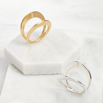 Gold Vermeil Ring White Topaz Gemstones | Duality, 4 of 5
