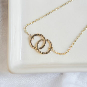 Personalised Gold Interlocking Rings Necklace, 3 of 12