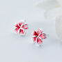 Sterling Silver Hibiscus Flower Stud Earrings, thumbnail 1 of 5