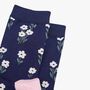 Women's Bamboo Socks Ditsy Floral Navy Blue, thumbnail 2 of 4