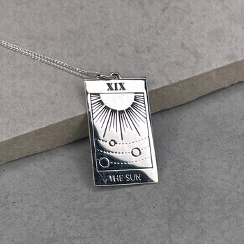 Sterling Silver Tarot Necklace The Sun, 4 of 12
