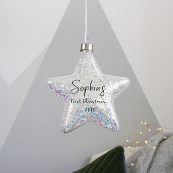 First Christmas Star Hanging Decoration Light, 3 of 7