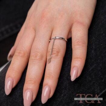 Slim Silver Plated Tassel Chain Pull Thumb Ring, 2 of 4