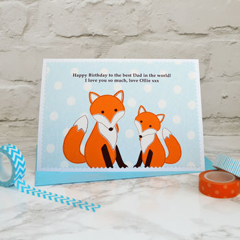 'Fox And Baby' Personalised Birthday Card, 3 of 4