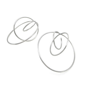 Atomic Triple Hoop Earrings | Stainless Steel Hoops, 2 of 7