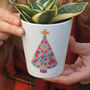 Personalised Patchwork Christmas Tree Plant Pot, thumbnail 1 of 3