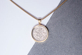 1966 60th Birthday Sixpence Coin Pendant Gift, 2 of 4