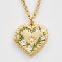 Gold Jasmine Heart Locket Necklace, thumbnail 3 of 9
