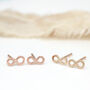 Tiny 9ct Gold Earrings. Infinity Symbol, thumbnail 9 of 12