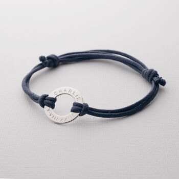 Men's Personalised Cord Washer Bracelet, 2 of 4