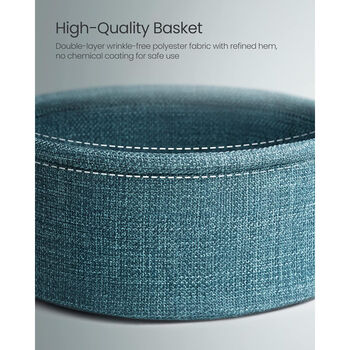 Round Side Table With Fabric Storage Basket, 9 of 9
