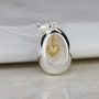 Oval Pendant With Miniature Hanging Heart, thumbnail 1 of 6