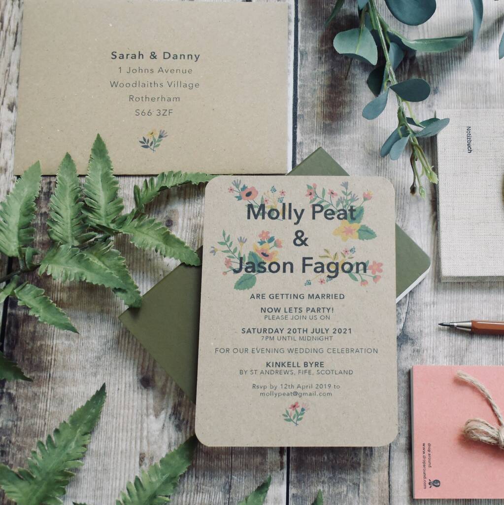 Floral Tri Fold Wedding Invitation By Paper And Inc ...