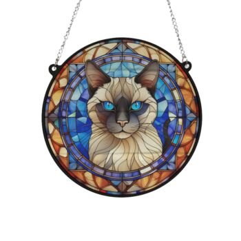 Cat Siamese Stained Glass Effect Suncatcher, 2 of 3