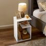 White Side Table Bedside Table With Open Storage, thumbnail 1 of 9
