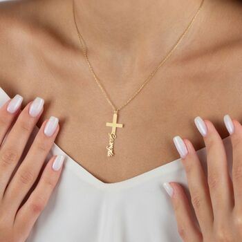 Personalised Cross Necklace For Women, 6 of 10