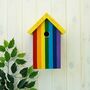 Rainbow Stripe Personalised Bird Box, thumbnail 6 of 6