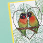 Love Birds A6 Greeting Card, thumbnail 3 of 3