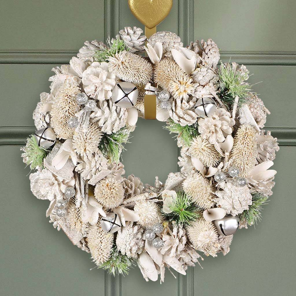 Silver Bells Luxury Natural Christmas Wreath By Dibor ...