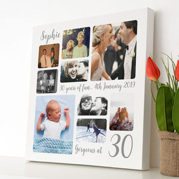 Personalised 30th Birthday Square Photo Collage, 5 of 11