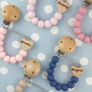 Personalised Heart Dummy Clip, 5 of 10