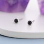 Black Onyx Stud Earrings In Sterling Silver, thumbnail 5 of 11