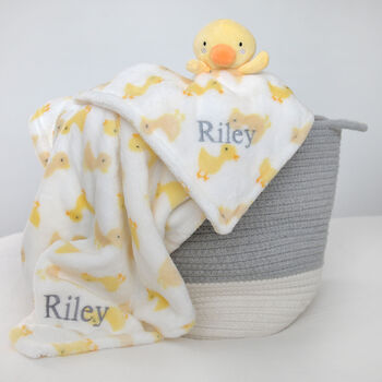 Personalised Chick Comforter And Blanket Set, 2 of 6