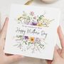 Floral Wreath Mothers Day Card For Mum, thumbnail 1 of 7