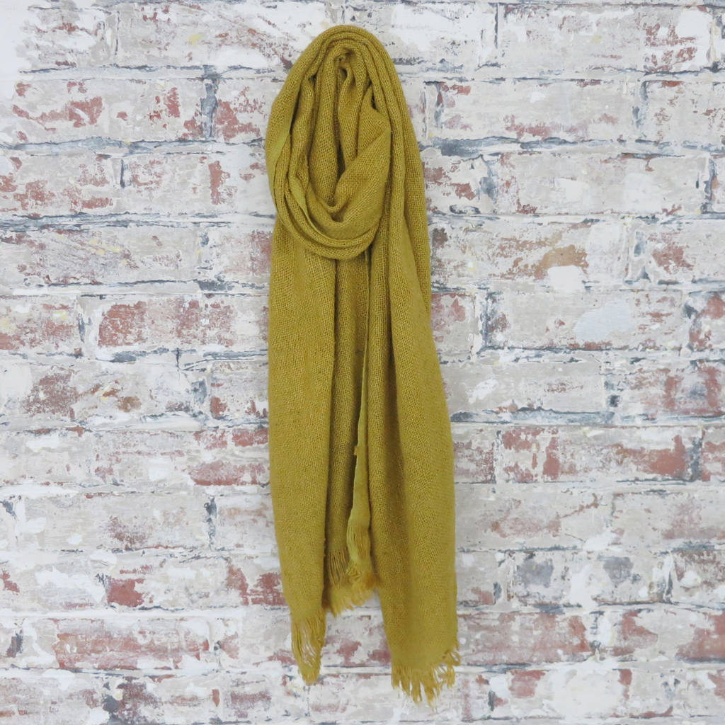 fair trade vegan soft eco banana yarn unisex scarf by aura que