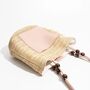 Aime Baby Pink Beads Bali Straw Beach Bag, thumbnail 1 of 6