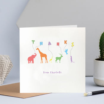 Personalised Thank You Cards With Animals, 2 of 4