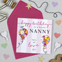 Blooming Balloon Nanny Birthday Card, thumbnail 1 of 3