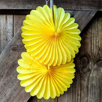 Sunflower Honeycomb Paper Fan Decorations Two Sizes, 4 of 5